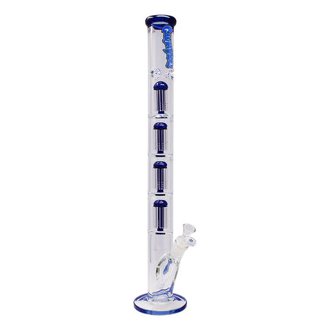 Blue Ganjavibes Honeycomb 24 Inches Four Disk Percolator Glass Bong By Irie Vibes Series