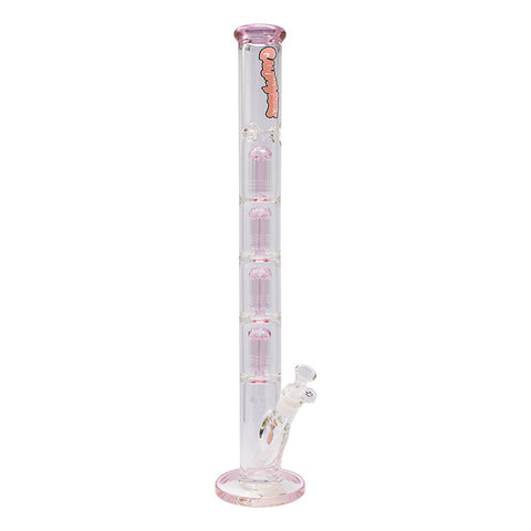 Pink Maple Glass Double Honey Comb Bong With Splash Guard