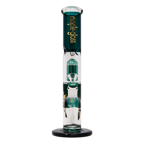 Teal Maple Glass Tree Percolator Bong 13 Inches