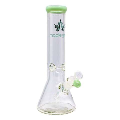 Sea Green Maple Glass Ice Catcher 12 Inches Glass Bong