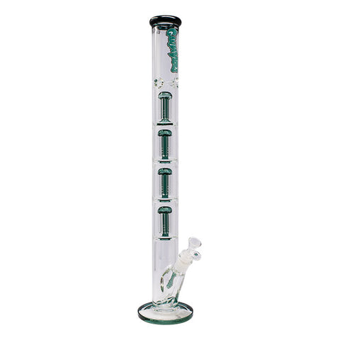 Teal Irie Vibes 24 Inches Four Percolator Ganjavibes Glass Bong