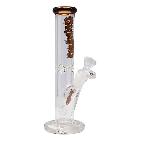 Ganjavibes Amber Straight Tube with Ice Catcher 10 Inches Glass Bong