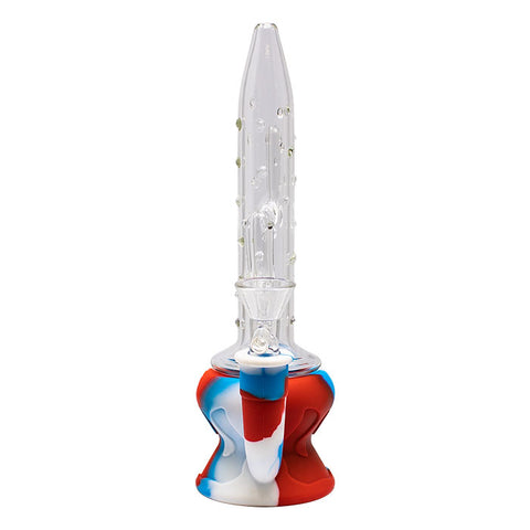 White Cactus Style 9 Inches Silicone Glass Bong