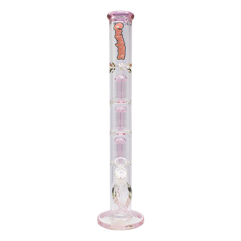 Pink Irie Vibes 20 Inches Triple Tree Percolator Ganjavibes Glass Bong