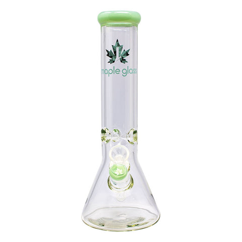 Sea Green Maple Glass Ice Catcher 12 Inches Glass Bong