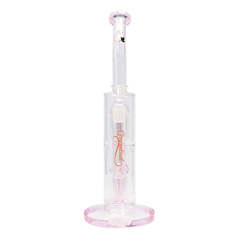 Pink Cannatonik Double Percolator 14 Inches Glass Bong