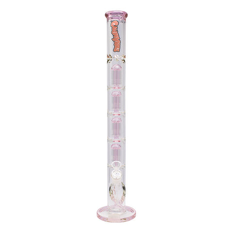 Pink Maple Glass Double Honey Comb Bong With Splash Guard