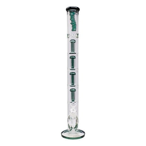 Teal Irie Vibes 24 Inches Four Percolator Ganjavibes Glass Bong