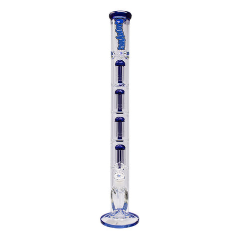 Blue Ganjavibes Honeycomb 24 Inches Four Disk Percolator Glass Bong By Irie Vibes Series