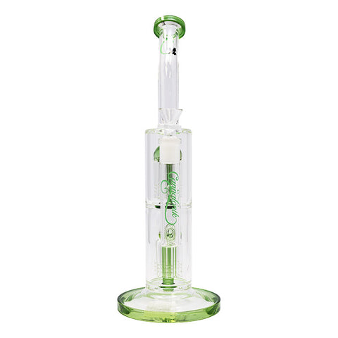 Sea Green Cannatonik Double Percolator 14 Inches Glass Bong