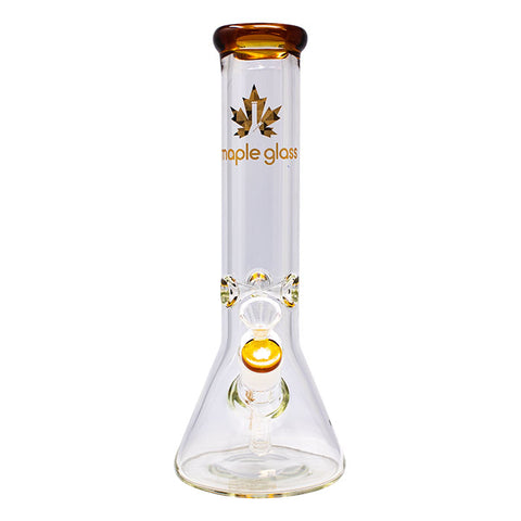 Gold Maple Glass Ice Catcher 12 Inches Glass Bong