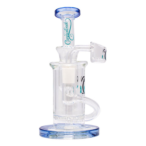 Blue Cannatonik Mini Recycler Glass Dab Rig