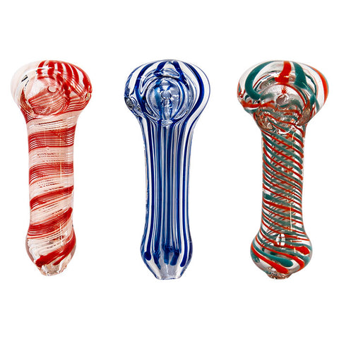 Multi Color Inside Out Glass Smoking Pipe 3 Inches