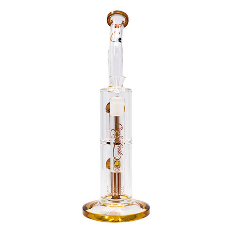 Amber Cannatonik Double Percolator 14 Inches Glass Bong