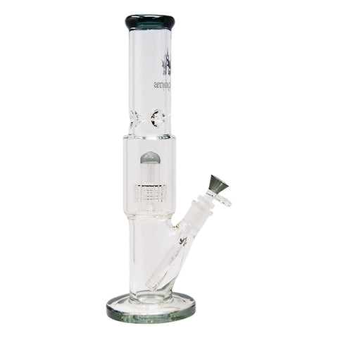 Gray Maple Glass Tire Perc Bong 14 Inches