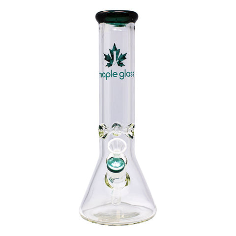 Teal Maple Glass Ice Catcher 12 Inches Glass Bong