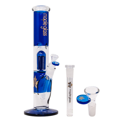 Blue Maple Glass Tree Percolator Bong 13 Inches