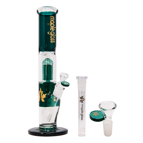 Teal Maple Glass Tree Percolator Bong 13 Inches