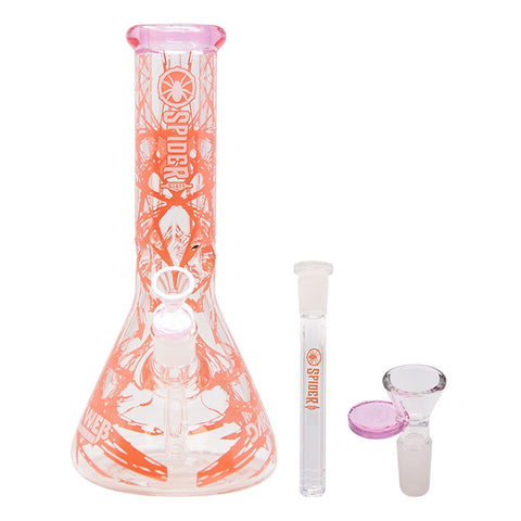 Pink Darkweb Series Spider Glass Beaker Bong 12 Inches