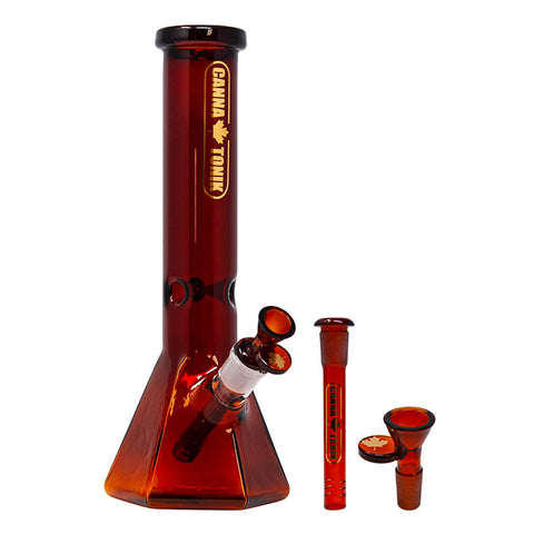 Amber Hexagonal 12 Inches Bong By Cannatonik