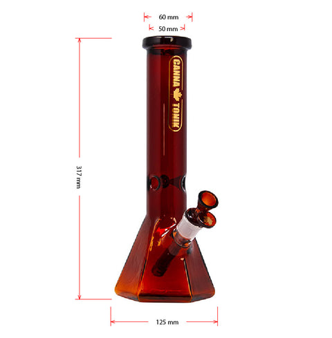 Amber Hexagonal 12 Inches Bong By Cannatonik