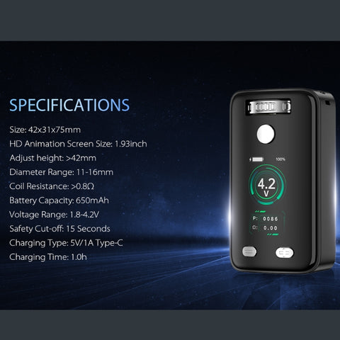 Yocan Uni 3.0 Plus Box Mod Dry Herb Vaporizer