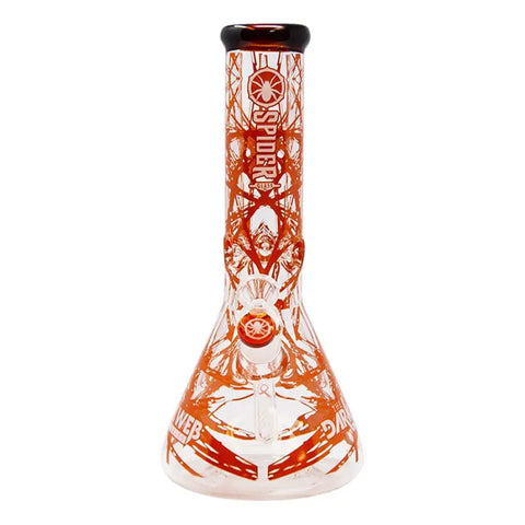 Amber Darkweb Series Spider Glass Beaker Bong 12 Inches