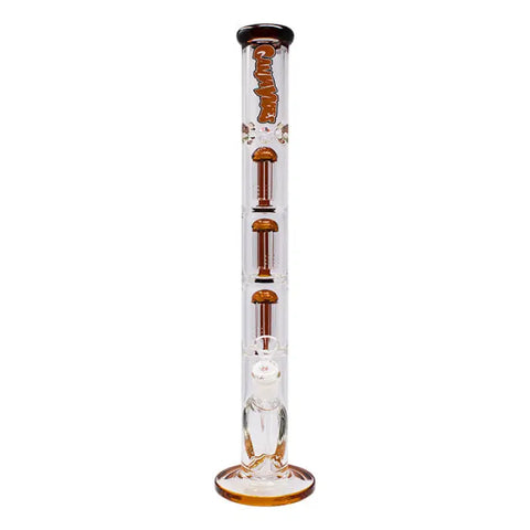 Amber Irie Vibes 20 Inches Triple Tree Percolator Ganjavibes Glass Bong - Bongs