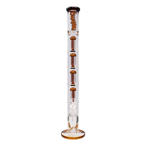 Amber Irie Vibes 24 Inches Four Percolator Ganjavibes Glass Bong - Bongs