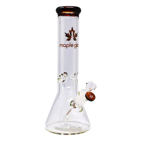 Amber Maple Glass Ice Catcher 12 Inches Glass Bong - Bongs