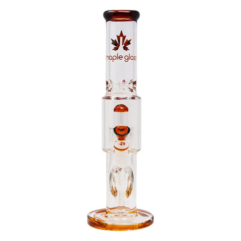 Amber Maple Glass Tire Perc Bong 14 Inches - Bongs