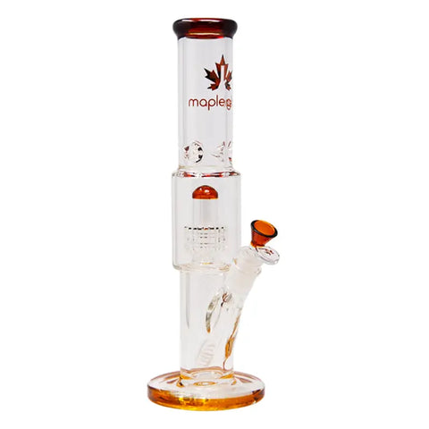 Amber Maple Glass Tire Perc Bong 14 Inches - Bongs