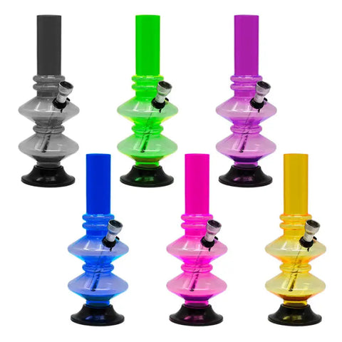 Assorted Color Double Disk Bong 8 Inches - Bongs