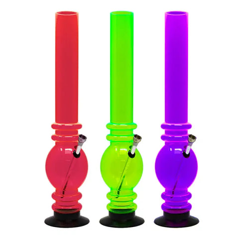 Assorted Color Double Ring Acrylic Bong 18 Inches - Bongs