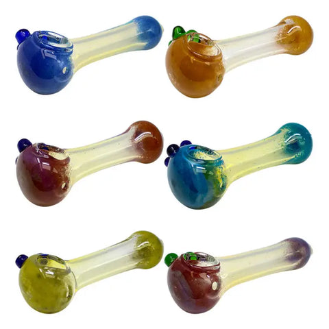 Assorted Color SIlver Fumed Frit Glass Pipe 4 Inches - Pipes