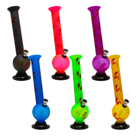 Assorted Color Stripper Acrylic Bong 10 Inches - Bongs