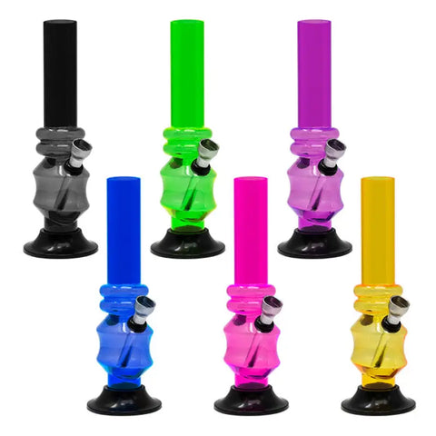 Assorted Color Two Rings Bong 8 Inches - Bongs