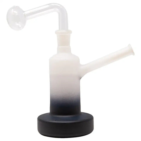 Black Flat Base Frosty Oil Glass Bong 6 Inches - Bongs