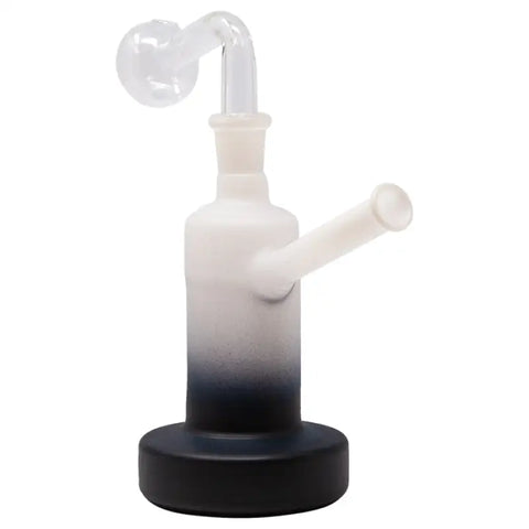 Black Flat Base Frosty Oil Glass Bong 6 Inches - Bongs