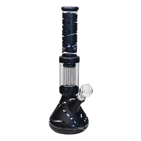 Black Striped Tree Percolator Bong 14 Inches - Bongs