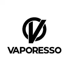 Black Vaporesso company logo featuring a stylized ’V’ symbol above the brand name.