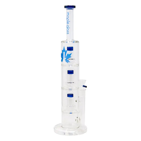 Blue Irie Vibes 20 Inches Triple Tree Percolator Ganjavibes Glass Bong - Bongs