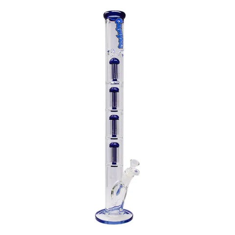 Blue Irie Vibes 24 Inches Four Percolator Ganjavibes Glass Bong - Bongs