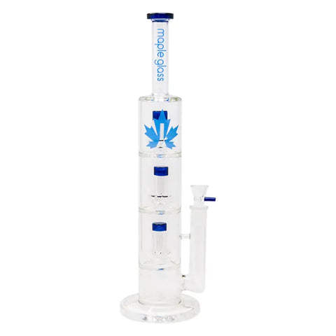 Blue Maple Glass Bong With Triple Tire Perc 18 Inches - Bongs