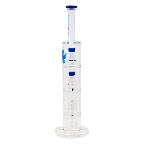 Blue Maple Glass Bong With Triple Tire Perc 18 Inches - Bongs