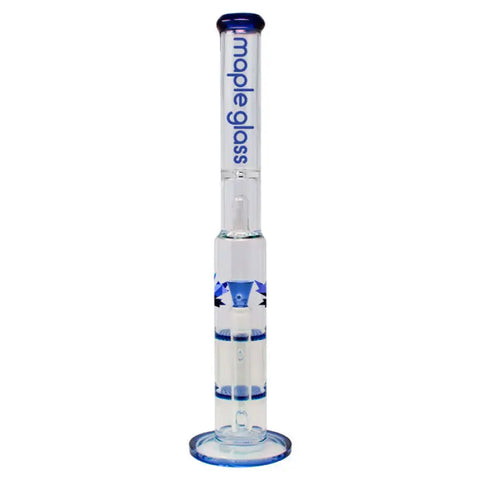 Blue Maple Glass Double Honey Comb Bong With Splash Guard - Bongs