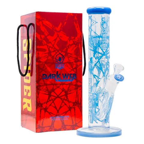 Blue Yellow Darkweb Series 12 Inches Bong from the house of Spider Glass - Bongs