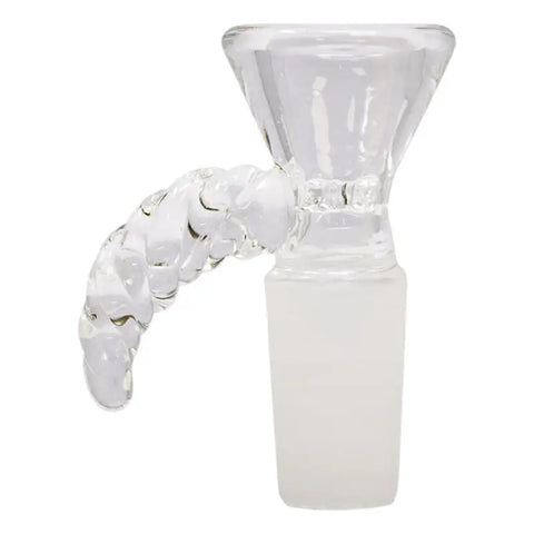 Clear Glass Bong Bowl with Twist Handle 14MM - Bongs