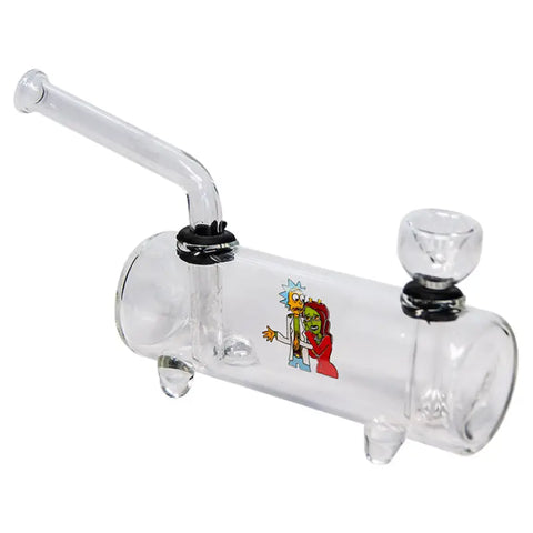 Clear Glass Rick N Morty Red Dress Water Pipe - Bongs