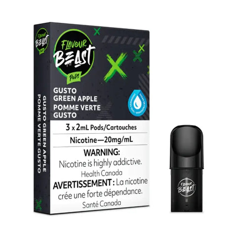 Flavour Beast Pods - Gusto Green Apple - Flavoured Pods